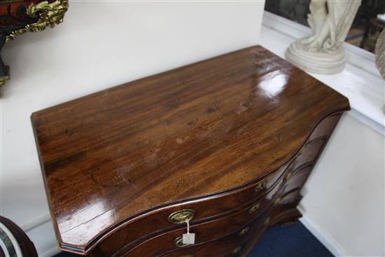 A George III mahogany serpentine chest, W.3ft 6in. D.2ft H.3ft 1in.
